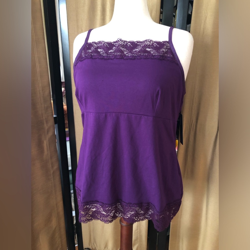 Apt.9 Purple Lace on Top & Around Bottom |Spaghetti Strap Camisole